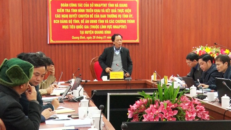Giám đốc sở NN&PTNT làm việc với huyện Quang Bình