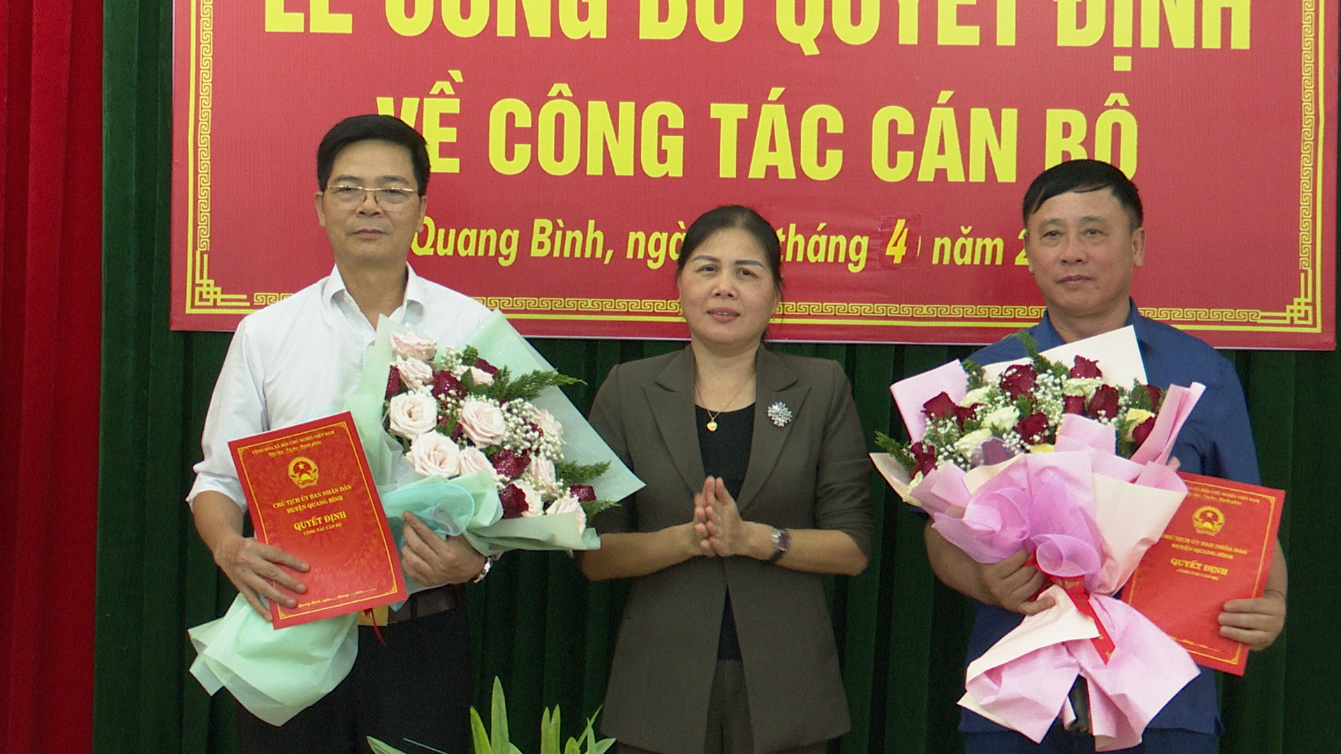 UBND huyện Quang Bình công bố Quyết định về công tác cán bộ