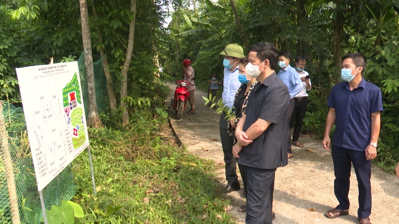 Ban chỉ đạo cải tạo vườn tạp kiểm tra tiến độ thực hiện cải tạo vườn tạp tại xã Tân Bắc và Tân Trịnh