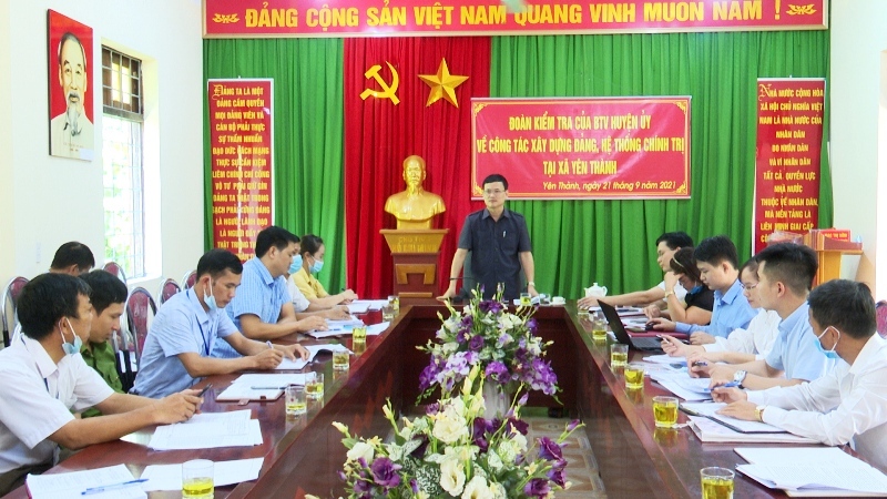 Đoàn kiểm tra của BTV Huyện ủy Quang Bình làm việc với xã Yên Thành