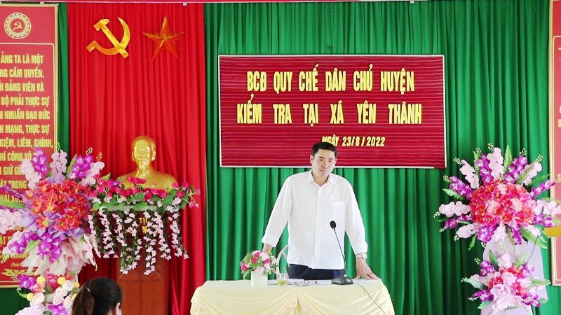 Ban chỉ đạo Quy chế dân chủ huyện kiểm tra tại xã Yên Thành
