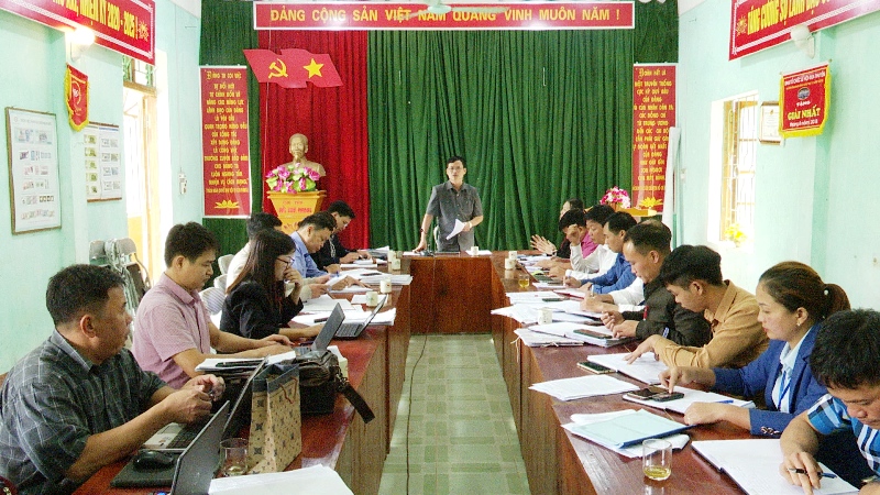 Đoàn kiểm tra số 01 của BTV Huyện uỷ làm việc tại xã Tiên Nguyên