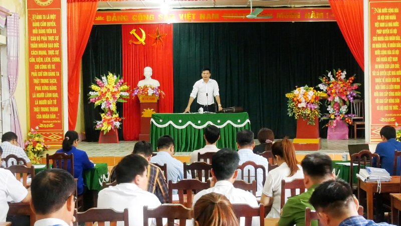 Đoàn công tác số 3 của Ban thường vụ Huyện uỷ làm việc tại xã Xuân Giang