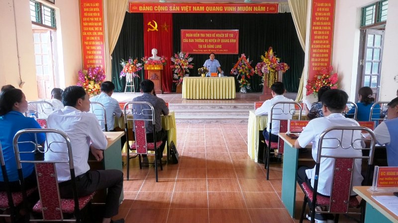 Huyện ủy Quang Bình kiểm tra công tác xây dựng Đảng, hệ thống chính trị, kinh tế - xã hội tại xã Bằng Lang