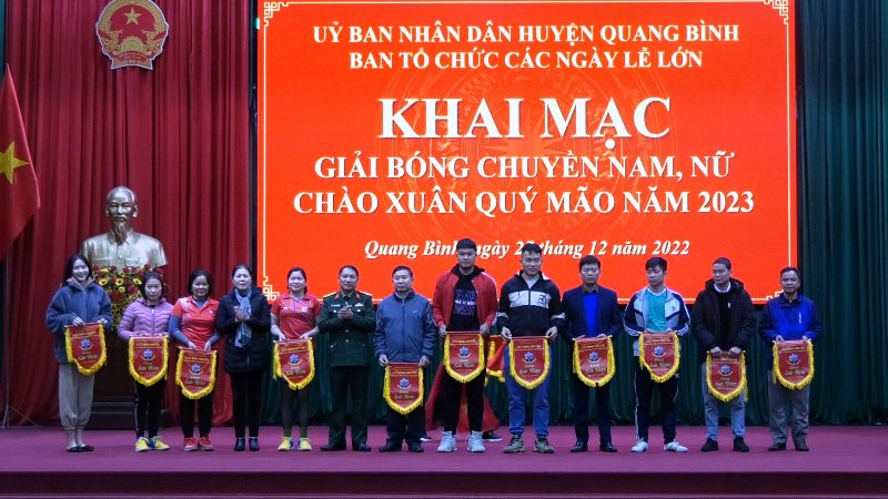 Huyện Quang Bình khai mạc Giải Bóng chuyền nam, nữ chào xuân Quý Mão năm 2023