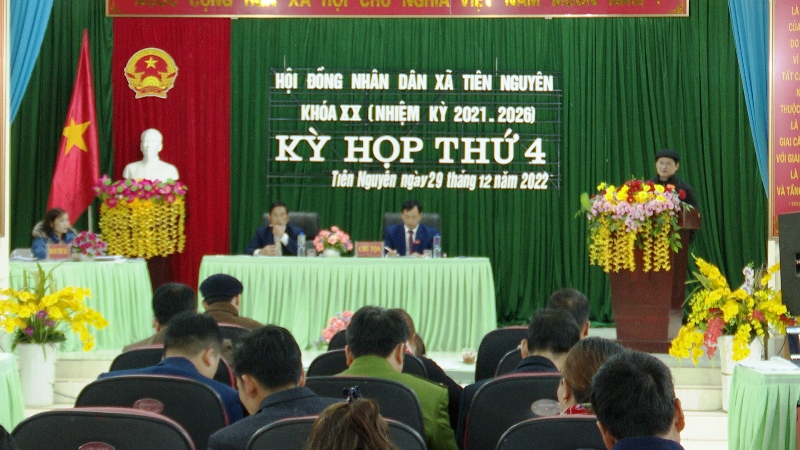 Kỳ họp thứ 4 HĐND xã Tiên Nguyên khoá XX, nhiệm kỳ 2021-2026