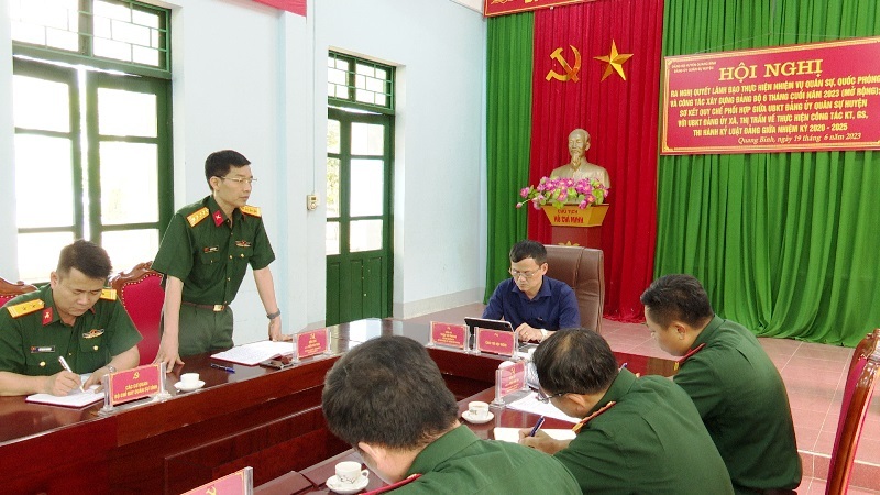 Hội nghị Đảng uỷ quân sự huyện phiên 6 tháng đầu năm 2023